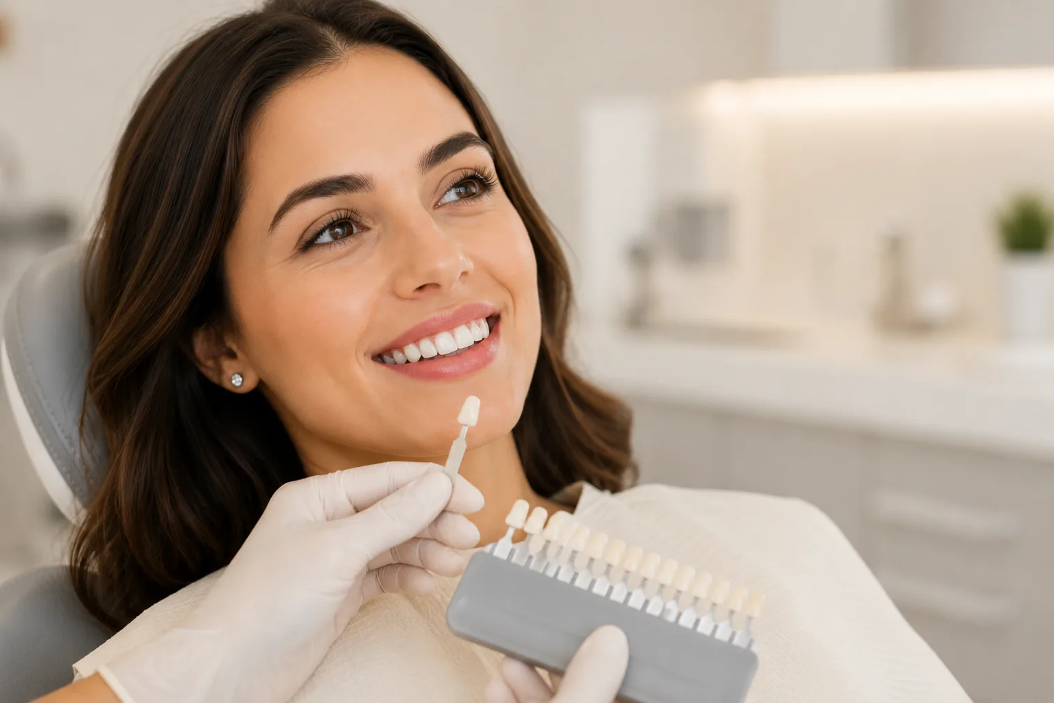 Corona dental en procedimiento de rehabilitación oral
